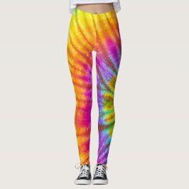Regenboog kleur spiraal patroon leggings