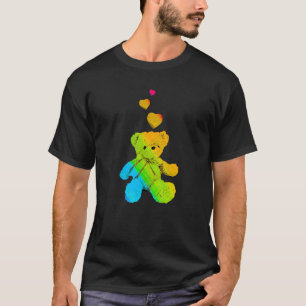 Regenboog Kleur Teddybeer met Harten Kleurrijk 7 T-shirt