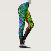 Regenboog Kleur Verf Spat Splatter Mode Leggings (Rechts)