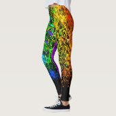 Regenboog Kleur Verf Spat Splatter Mode Leggings (Links)