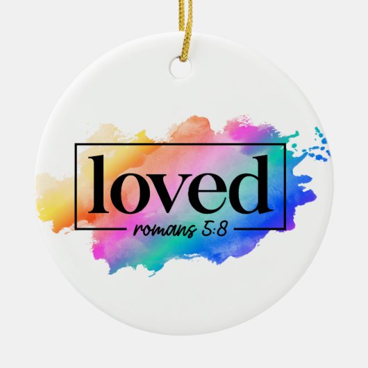 REGENBOOG KLEURDE HET GELIEFDE WOORD KERAMISCH ORNAMENT (Voorkant)