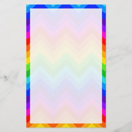 Regenboog Kleuren #2 Groot Chevron ZigZag Patroon Briefpapier (Voorkant)