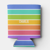 Regenboog Kleuren aangepaste monogram koelboxxen Blikjeskoeler (Achterkant)