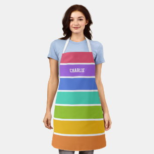 Regenboog Kleuren aangepaste naam Schort
