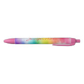 Regenboog Kleuren Aangepaste Naam Script Sjabloon Zwarte Inkt Pen (Bodem)
