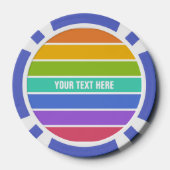 Regenboog Kleuren aangepaste poker chips (Achterkant)