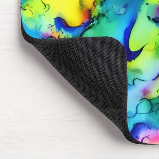 Regenboog kleuren abstracte waterverf schilderen muismat (Hoek)