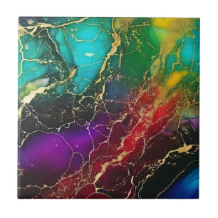 Regenboog Kleuren Alcohol Ink Tas Tegeltje