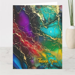 Regenboog kleuren Alcohol inkt schilderij Bedankkaart