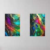 Regenboog kleuren Alcohol inkt schilderij Muurkunst Sets (Voorkant)