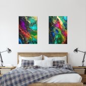 Regenboog kleuren Alcohol inkt schilderij Muurkunst Sets (Slaapkamer)