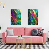 Regenboog kleuren Alcohol inkt schilderij Muurkunst Sets (Woonkamer)
