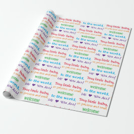 Regenboog Kleuren Baby Gift Wrap, Baby shower Deco Cadeaupapier