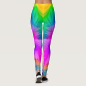 Regenboog kleuren bont ontwerp leggings (Achterkant)