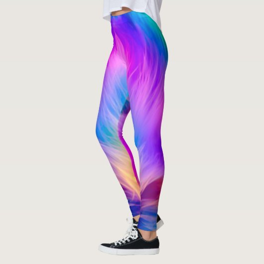 Regenboog kleuren bont ontwerp leggings (Links)