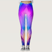 Regenboog kleuren bont ontwerp leggings (Voorkant)