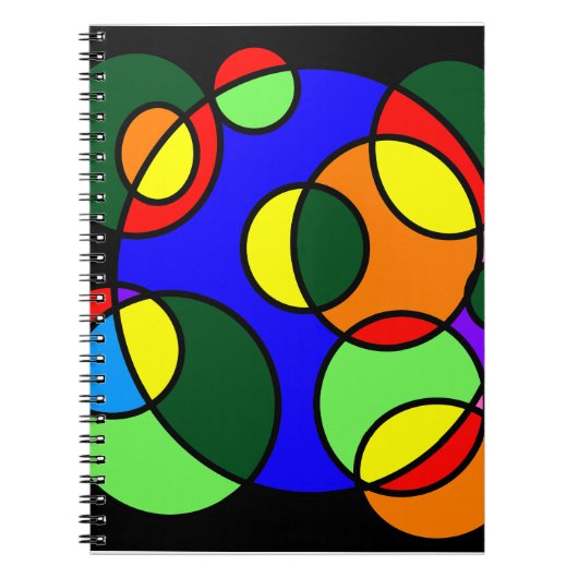 Regenboog kleuren cirkels notitieboek (Voorkant)