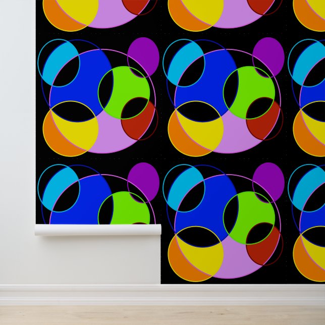 Regenboog kleuren cirkels ontwerp behang (Applicatie)