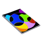 Regenboog kleuren cirkels ontwerp notitieboek (Rechterzijde)
