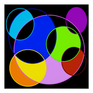 Regenboog kleuren cirkels ontwerp perfect poster