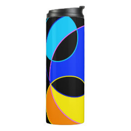 Regenboog kleuren cirkels ontwerp thermosbeker