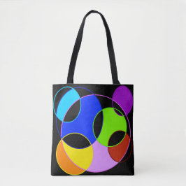 Regenboog kleuren cirkels ontwerp tote bag