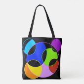 Regenboog kleuren cirkels ontwerp tote bag (Achterkant)