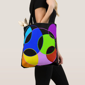 Regenboog kleuren cirkels ontwerp tote bag