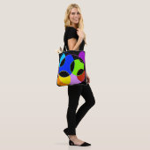 Regenboog kleuren cirkels ontwerp tote bag (Op model)