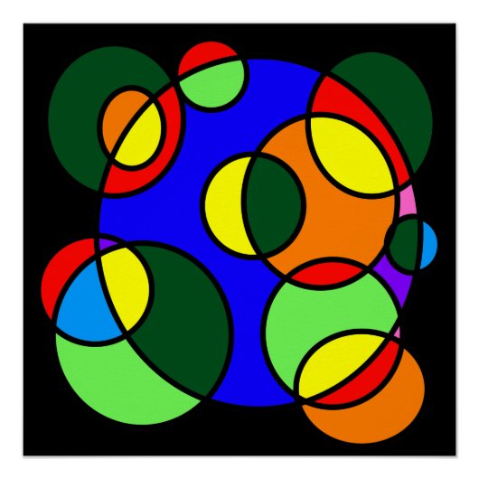 Regenboog kleuren cirkels perfect poster (Voorkant)