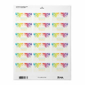 Regenboog kleuren damask verzoek 1 etiket (Full Sheet)