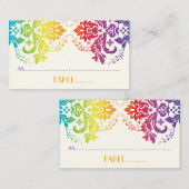 Regenboog kleuren damast trouwplaats kaart plaatskaartje (Voorkant / Achterkant)