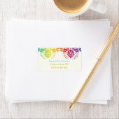 Regenboog kleuren damast verzoek etiket (Insitu)