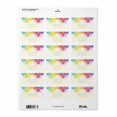 Regenboog kleuren damast verzoek etiket (Full Sheet)