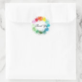 Regenboog kleuren dank u handschrift kleurrijk ronde sticker (Tas)