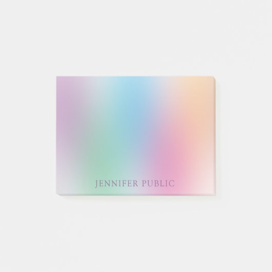 Regenboog kleuren Elegant gepersonaliseerd modern Post-it® Notes (Voorkant)
