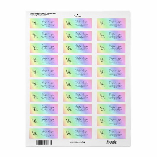 Regenboog Kleuren Etiket (Full Sheet)
