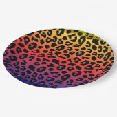 Regenboog Kleuren Fantasie Luipaard Print Patroon Papieren Bordje (Gekanteld)