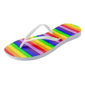 Regenboog Kleuren Horizontale Klassieke Kleurrijke Teenslippers (Schuin)