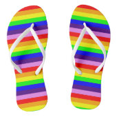 Regenboog Kleuren Horizontale Klassieke Kleurrijke Teenslippers (Voetbed)