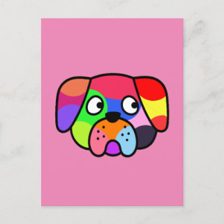 Regenboog kleuren huisdier grappige kleurrijke hon briefkaart