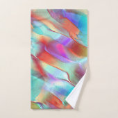 Regenboog kleuren in virtuele parelachtige rots ha bad handdoek (Handdoek)