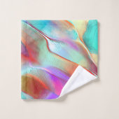 Regenboog kleuren in virtuele parelachtige rots ha bad handdoek (Wasdoekje)