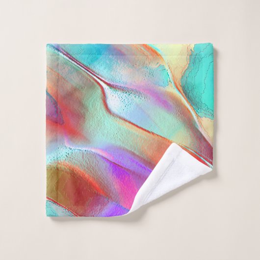 Regenboog kleuren in virtuele parelachtige rots ha bad handdoek (Wasdoekje)