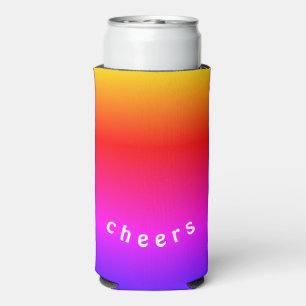 Regenboog Kleuren Koelbox Proost - Aangepaste Teks Seltzer Blikjeskoeler