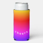 Regenboog Kleuren Koelbox Proost - Aangepaste Teks Seltzer Blikjeskoeler (Seltzer Voorkant)