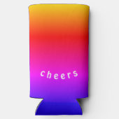 Regenboog Kleuren Koelbox Proost - Aangepaste Teks Seltzer Blikjeskoeler (Achterkant)