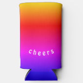 Regenboog Kleuren Koelbox Proost - Aangepaste Teks Seltzer Blikjeskoeler (Voorkant)