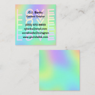 Regenboog Kleuren LIEFDE Vierkante Visitekaartjes