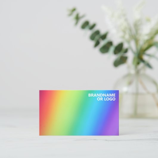 Regenboog kleuren | Modern Classy QR Code LGBT Visitekaartje (Staand voorkant)